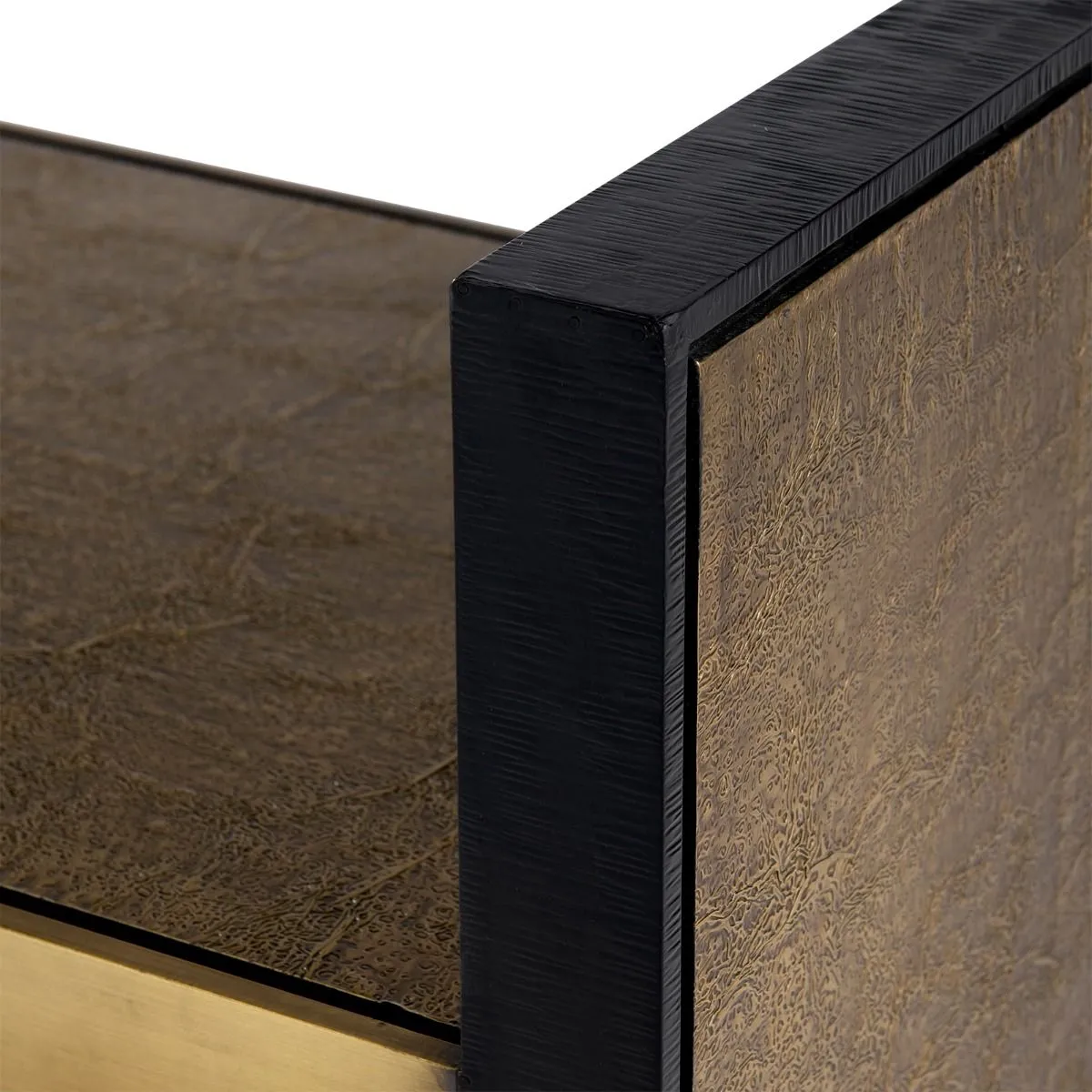 Odeon Bench/Side Table / Antique Brass and Dark Bronze