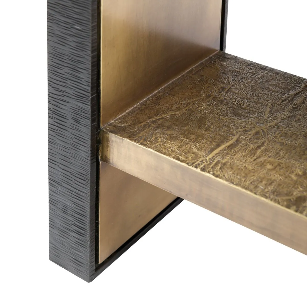 Odeon Side Table / Antique Brass and Dark Bronze
