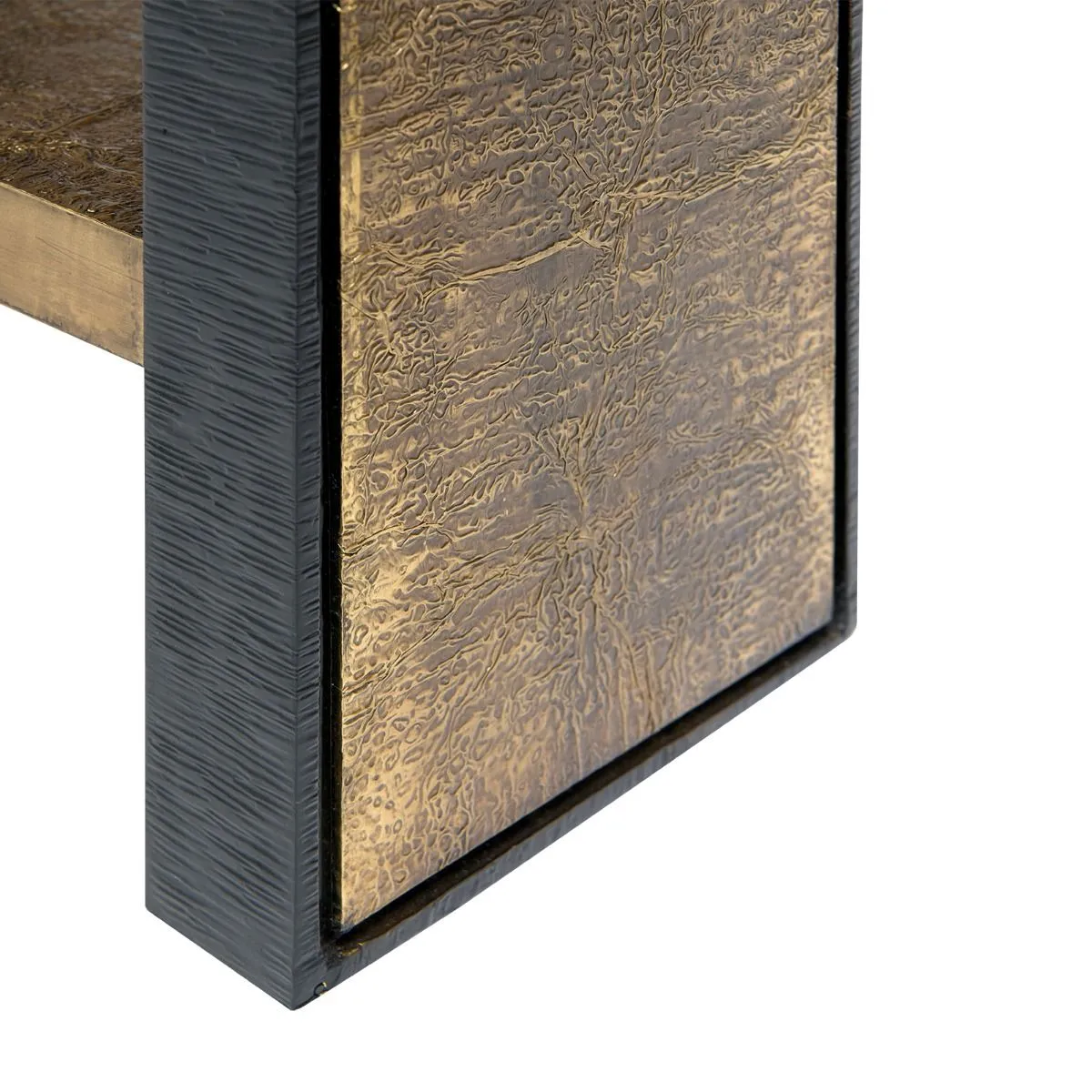 Odeon Side Table / Antique Brass and Dark Bronze