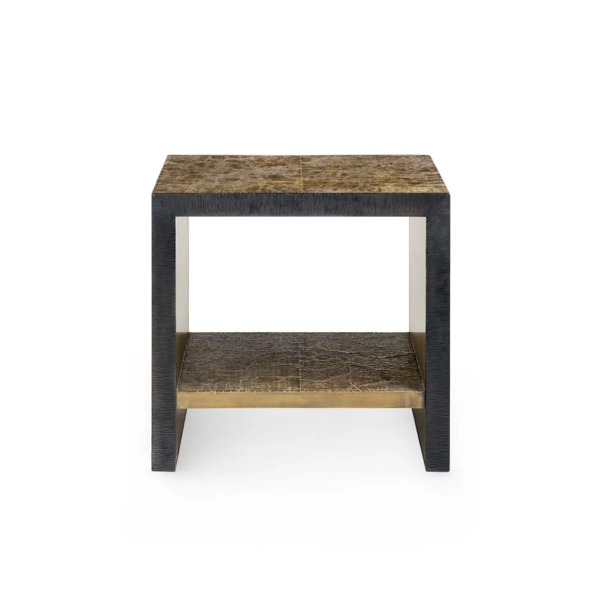 Odeon Side Table / Antique Brass and Dark Bronze
