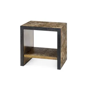 Odeon Side Table / Antique Brass and Dark Bronze