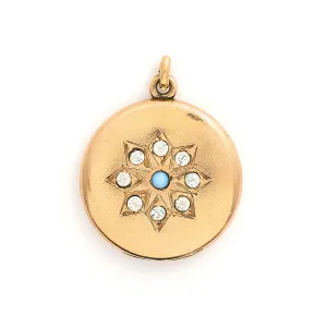 Opal Snowflake Antique Locket