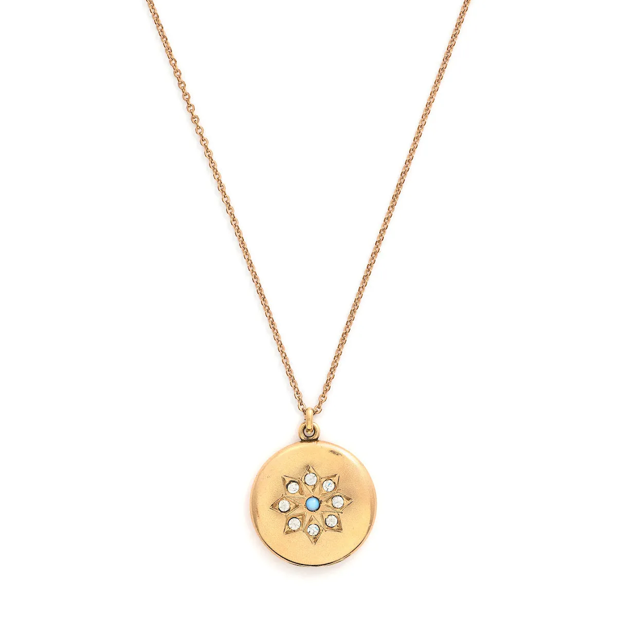 Opal Snowflake Antique Locket
