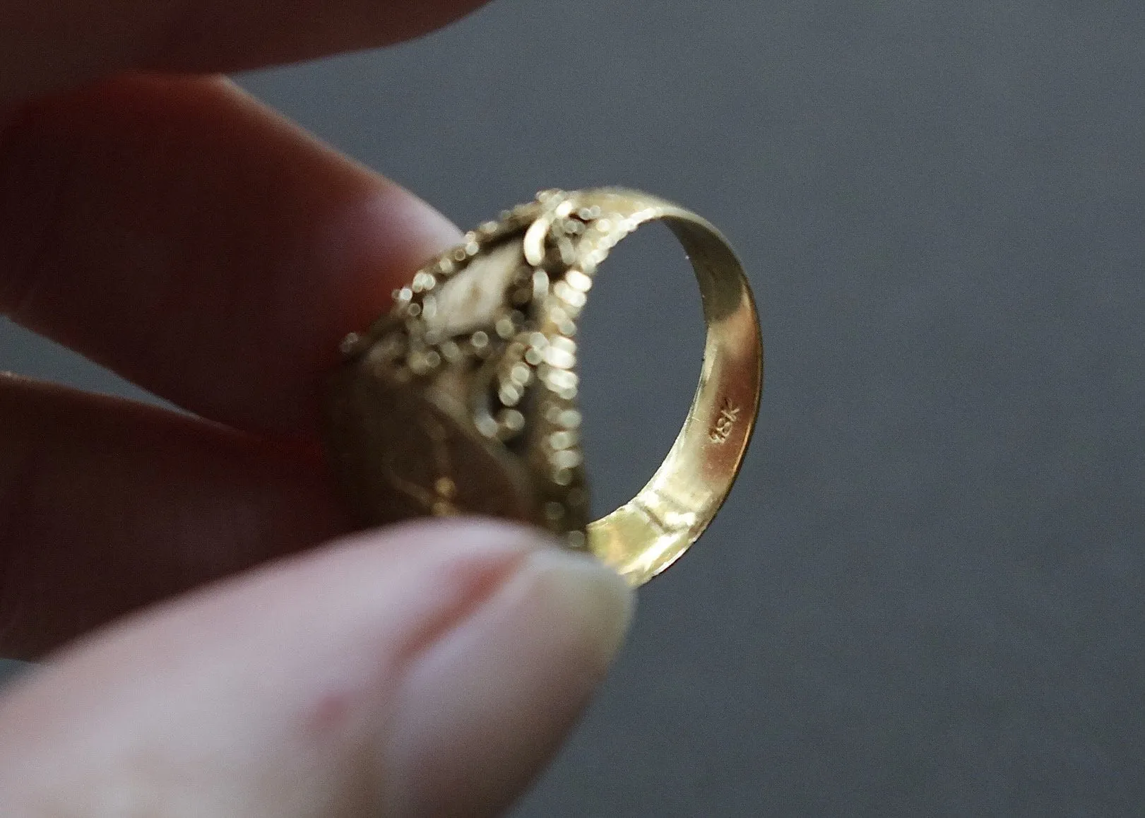Ornate 18k Gold “Spes Unica” Ring