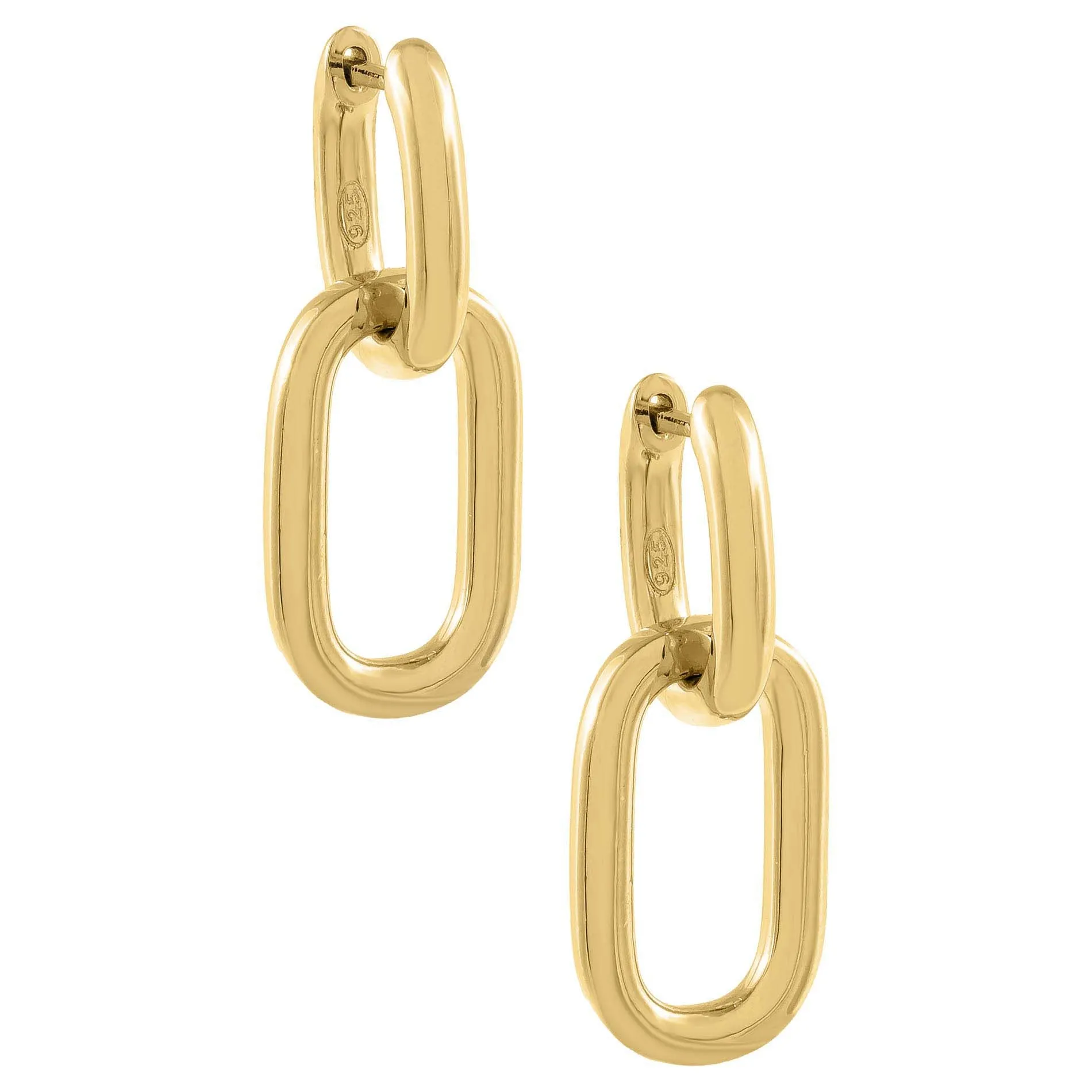Oval Link Drop Huggie Earring