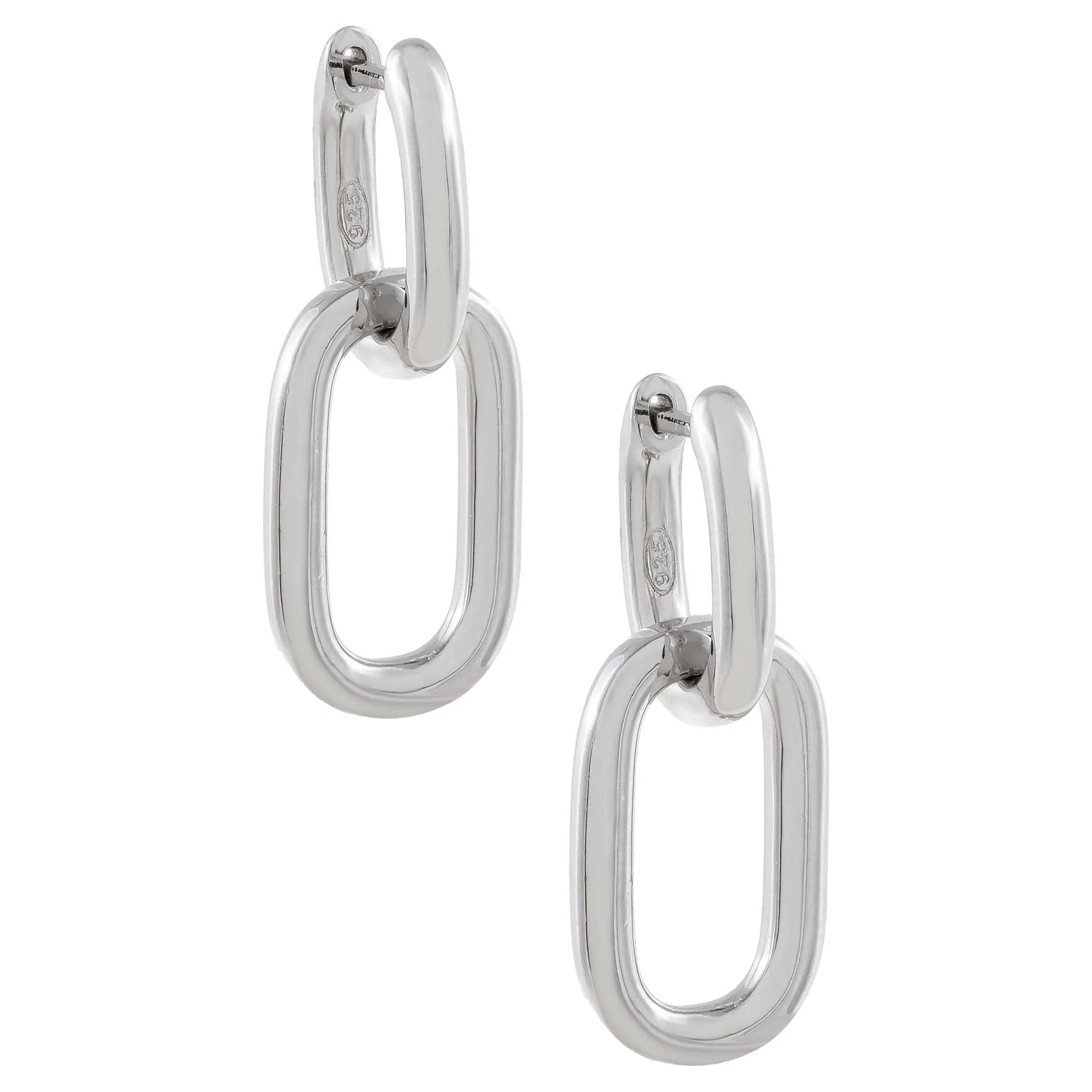 Oval Link Drop Huggie Earring