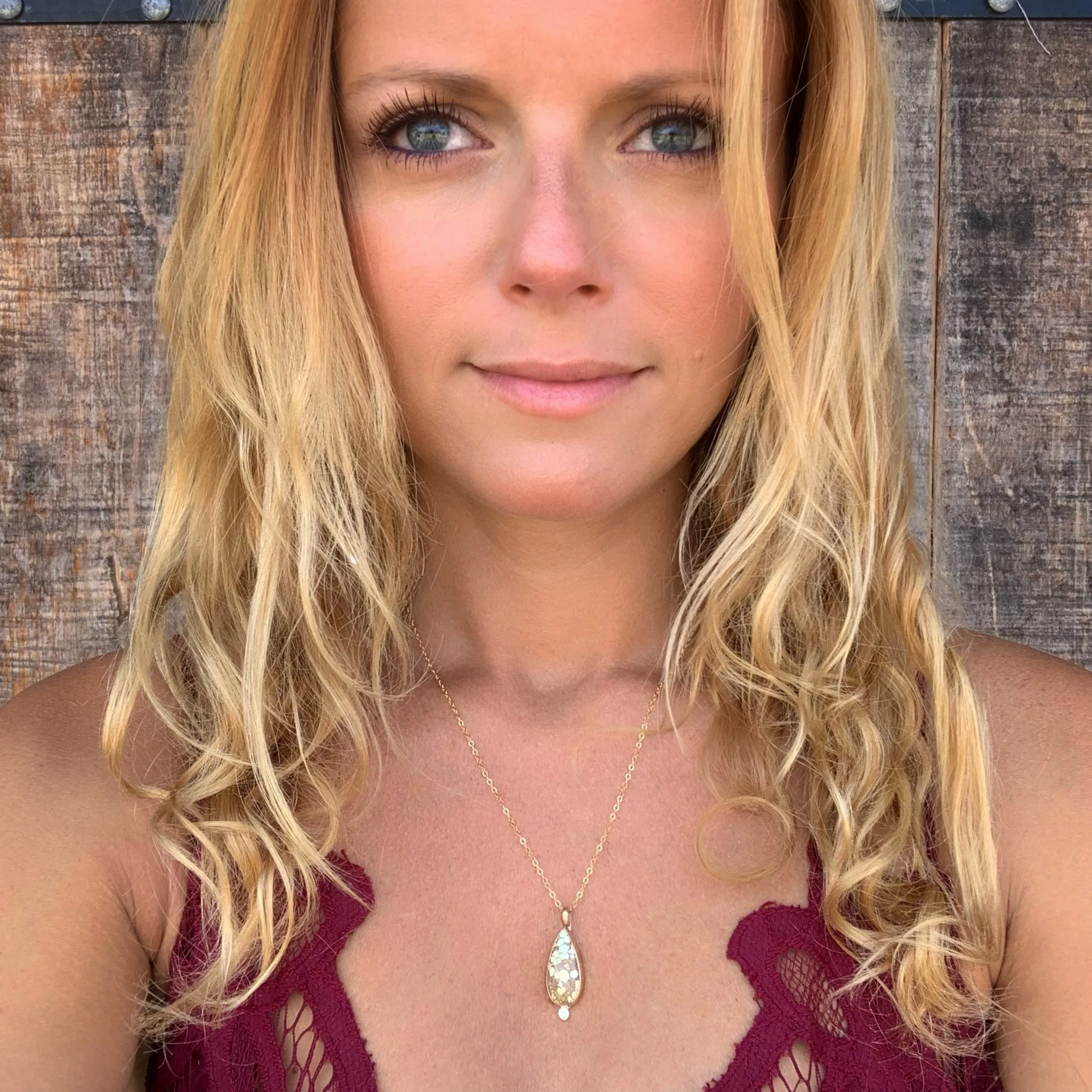 Pastel Treasure Mountain turquoise necklace in 14K gold and gold-fill