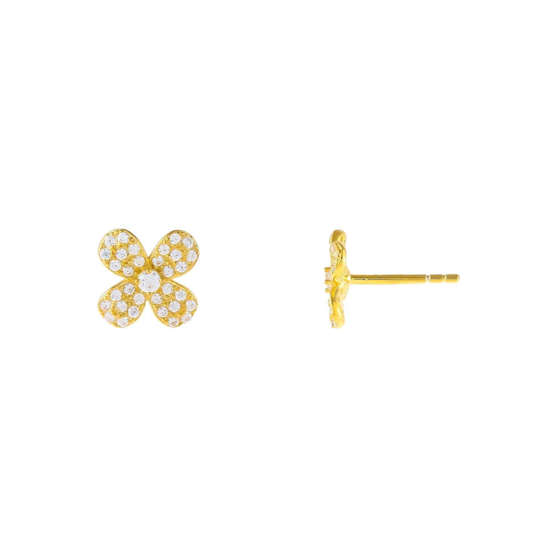 Pavé Flower Stud Earring