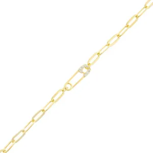 Pavé Safety Pin Link Bracelet