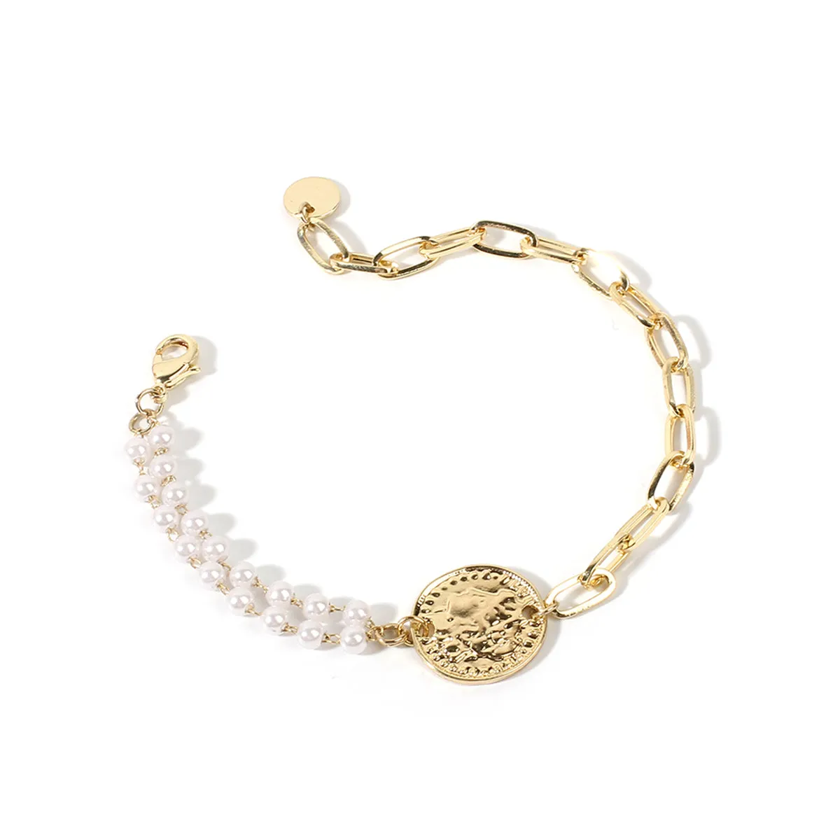 Pearl & 18K Gold-Plated Coin Adjustable Bracelet
