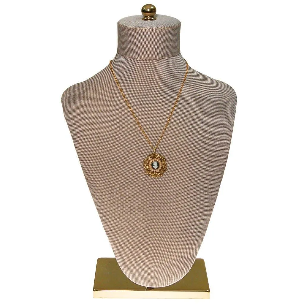 Petite Gold Tone Cameo Pendant Necklace