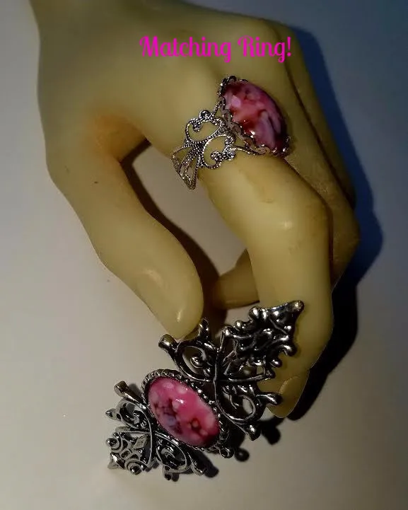 Pink Marble Brooch