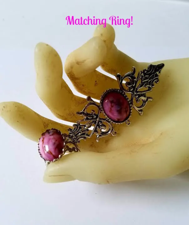 Pink Marble Brooch