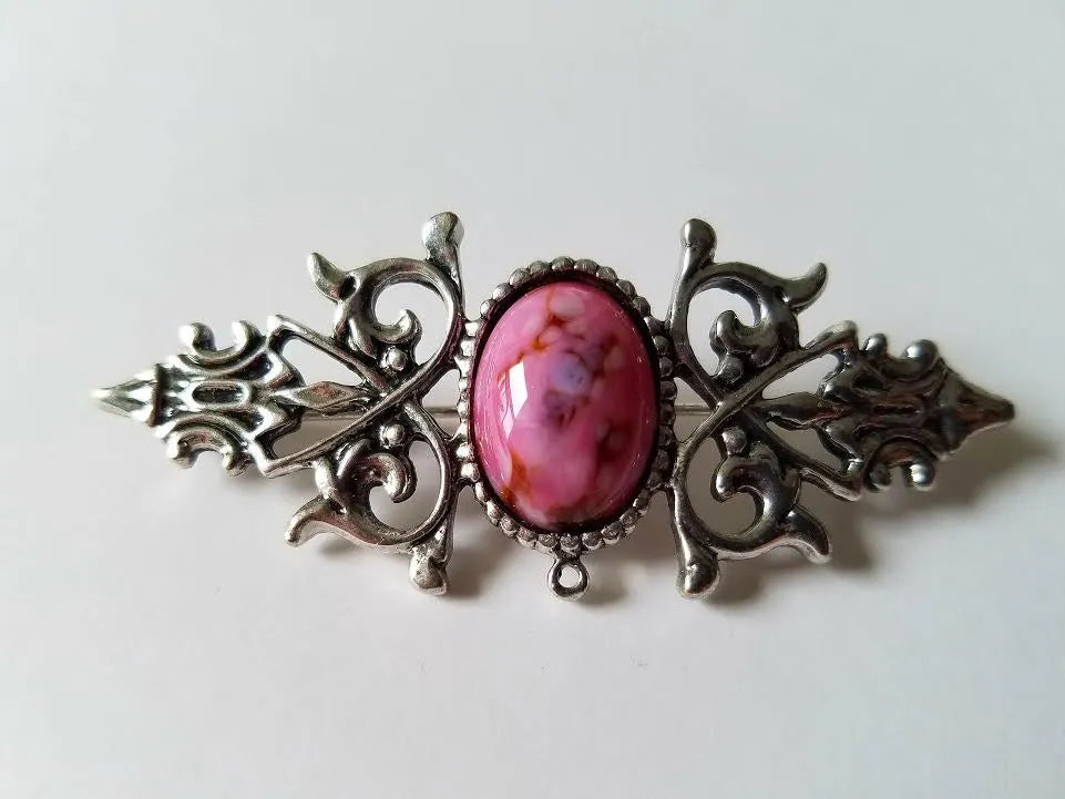 Pink Marble Brooch