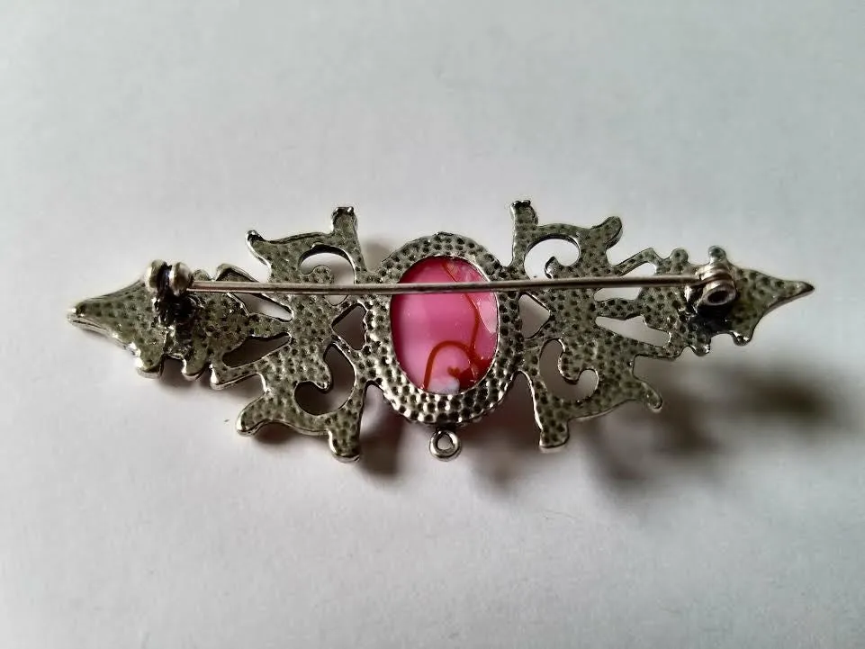 Pink Marble Brooch