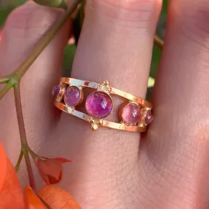 Pink tourmaline ring in 14K gold-fill - size 8 1/4
