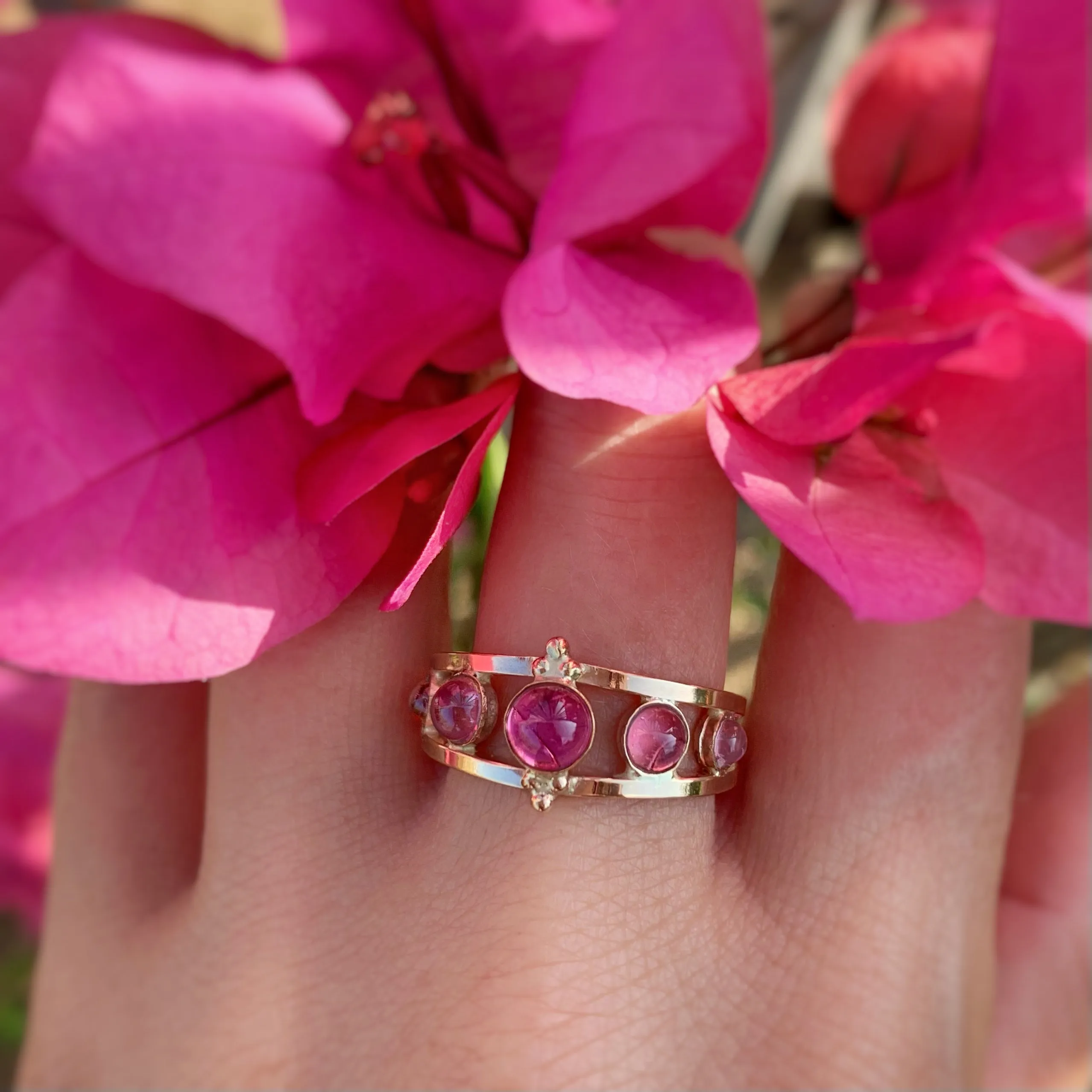 Pink tourmaline ring in 14K gold-fill - size 8 1/4