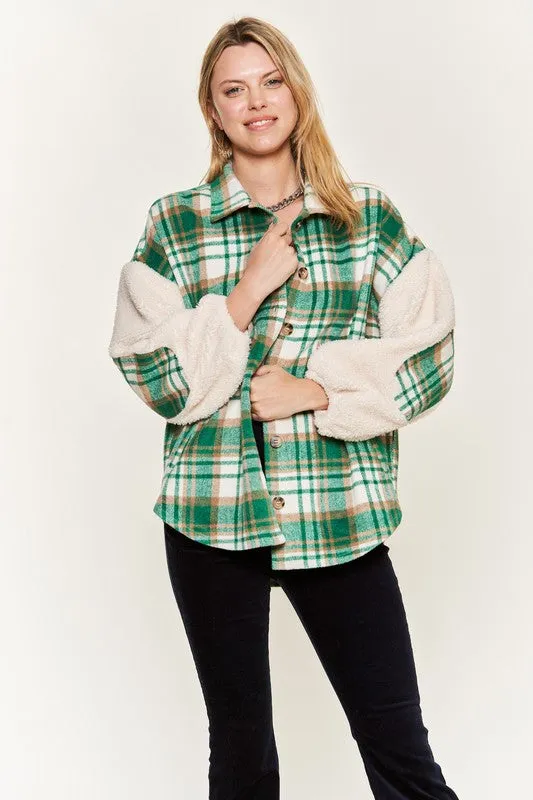 Plaid Fuzzy Jacket
