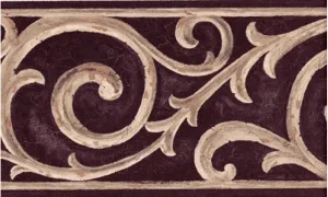 Plum Swirl Molding EU4748B Wallpaper Border