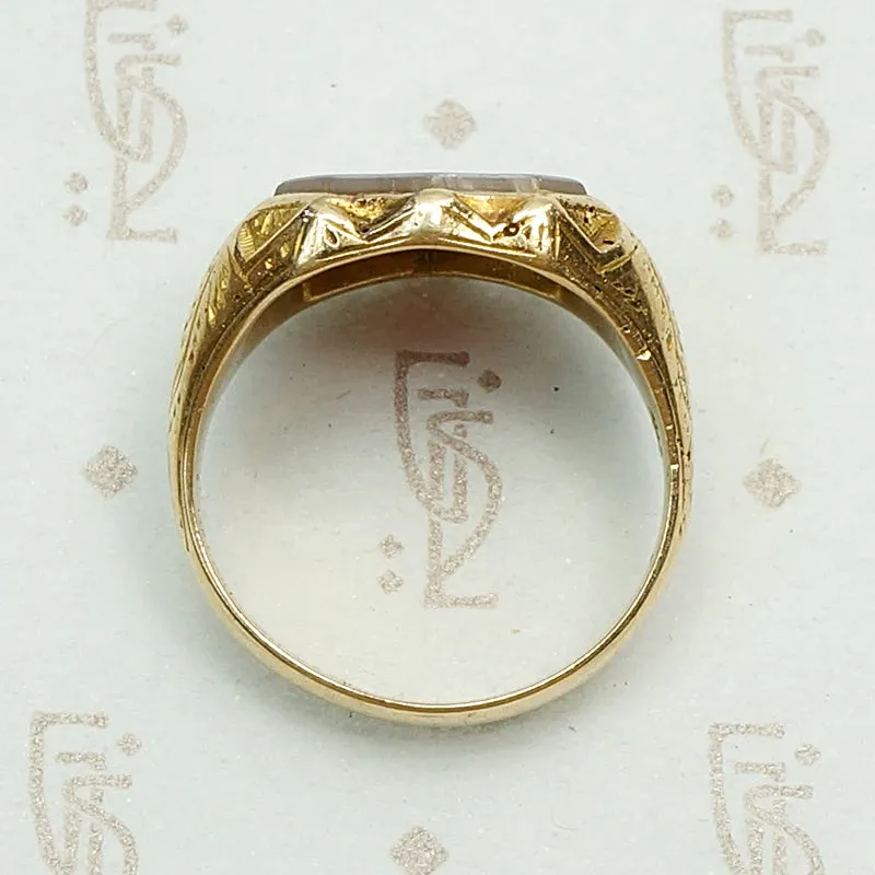 Powerful Red Agate Edwardian Signet Ring