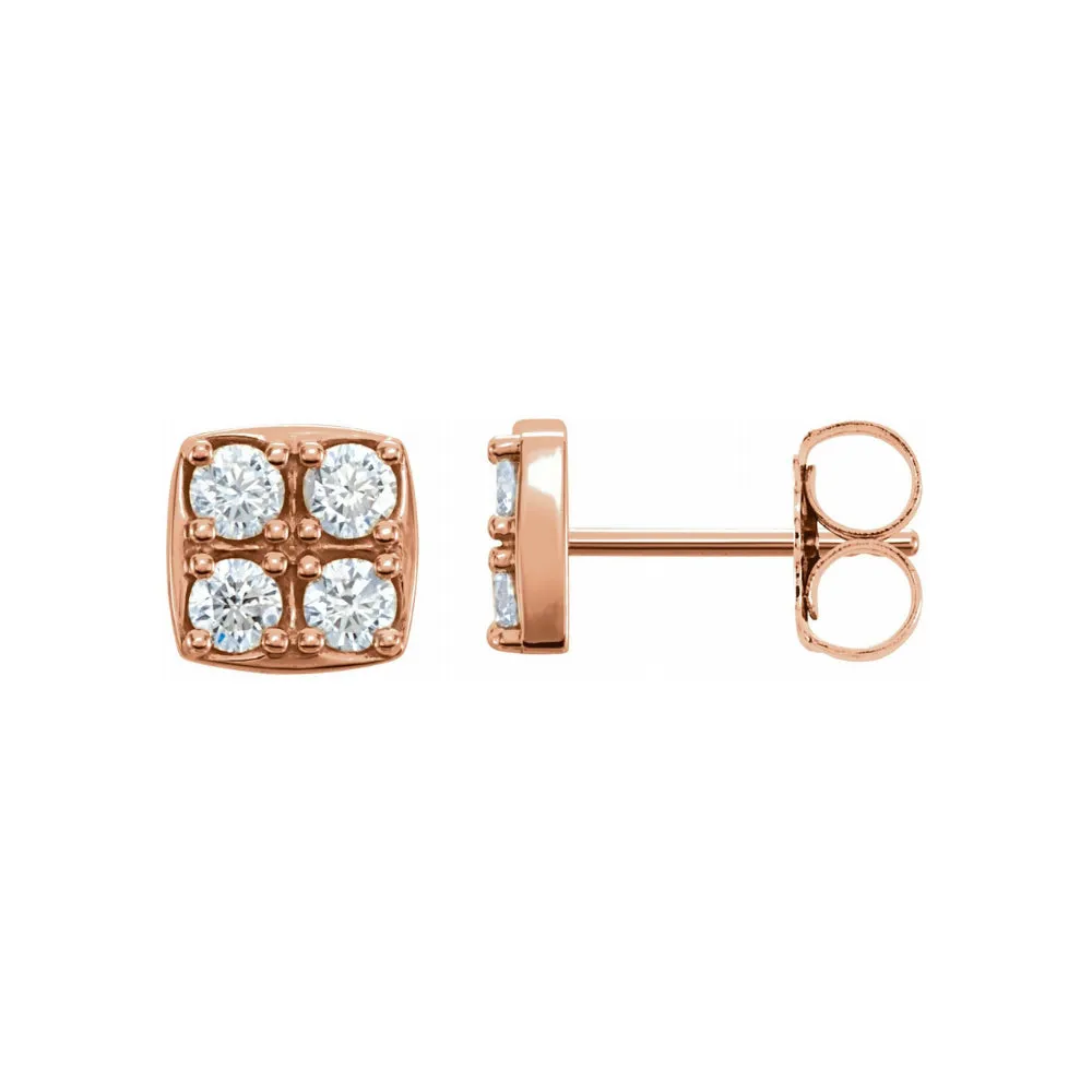 Quandrangle Prong-Set Earrings