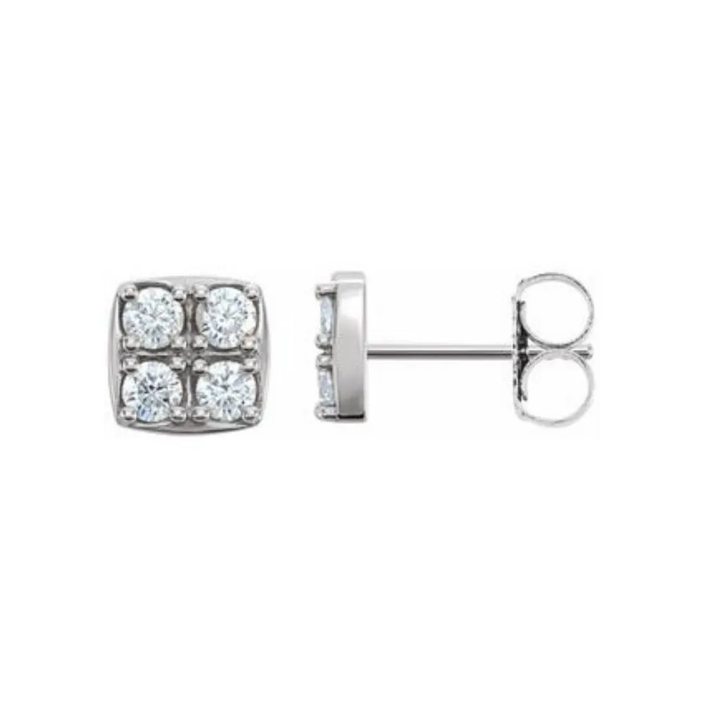 Quandrangle Prong-Set Earrings