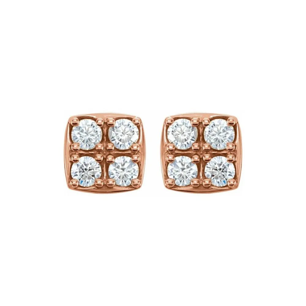 Quandrangle Prong-Set Earrings