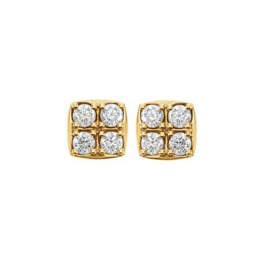 Quandrangle Prong-Set Earrings