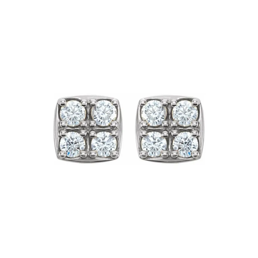 Quandrangle Prong-Set Earrings