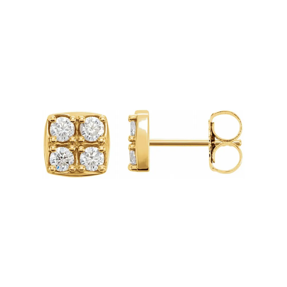 Quandrangle Prong-Set Earrings