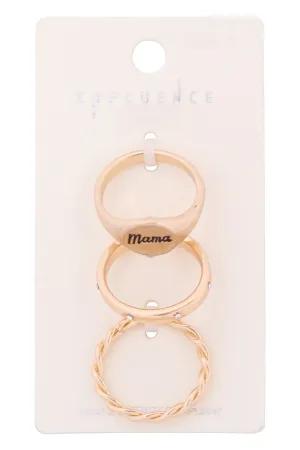 "MAMA" INSPIRATIONAL 3 RING SET