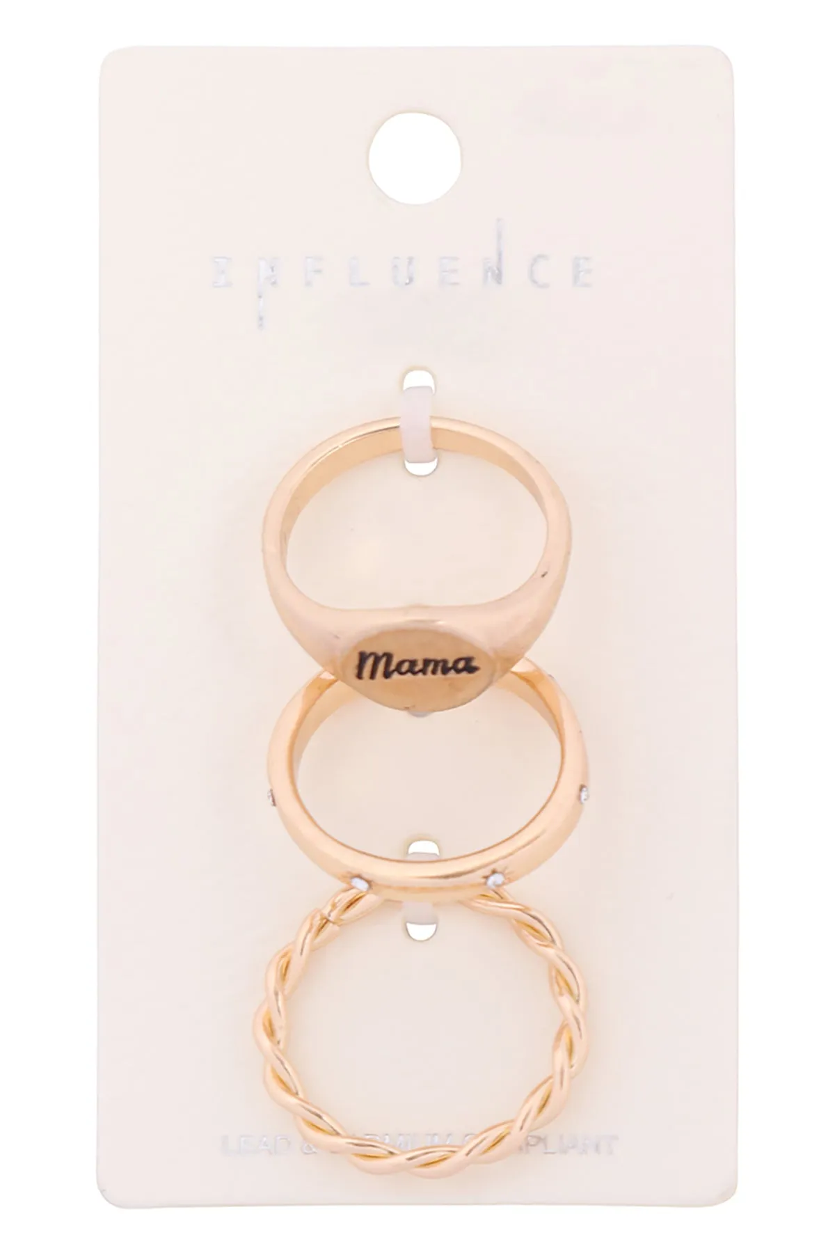 "MAMA" INSPIRATIONAL 3 RING SET