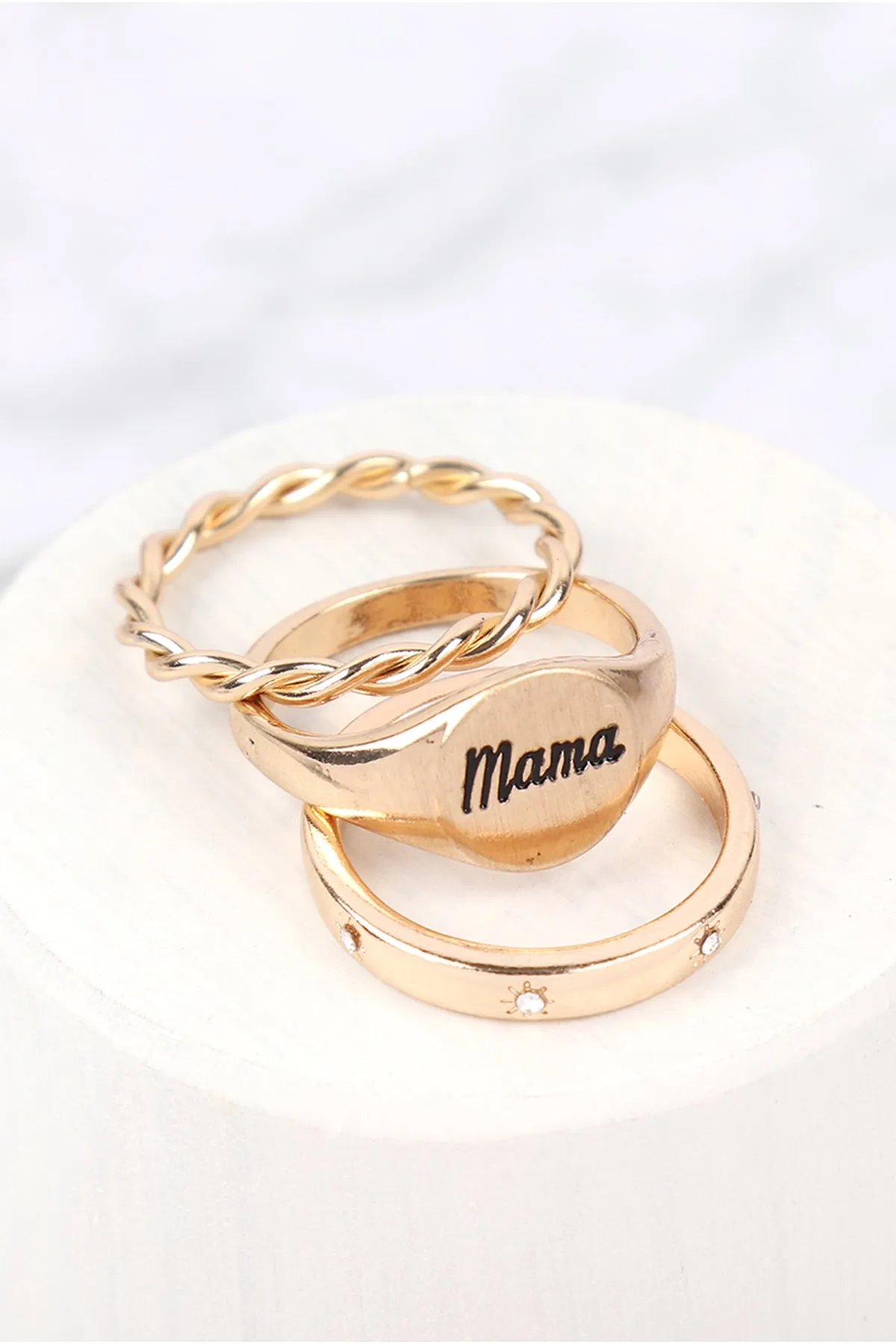 "MAMA" INSPIRATIONAL 3 RING SET