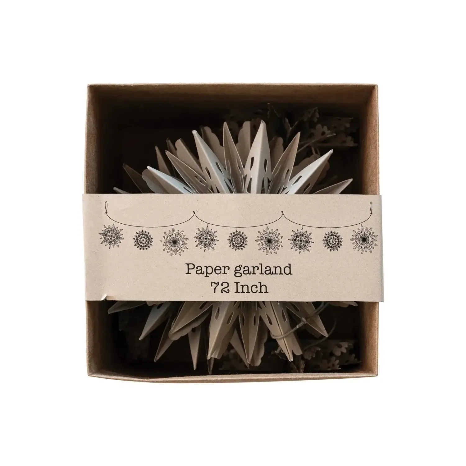 RECYCLED PAPER FOLDING SNOWFLAKE GARLAND