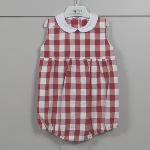 Red Check Collared Romper