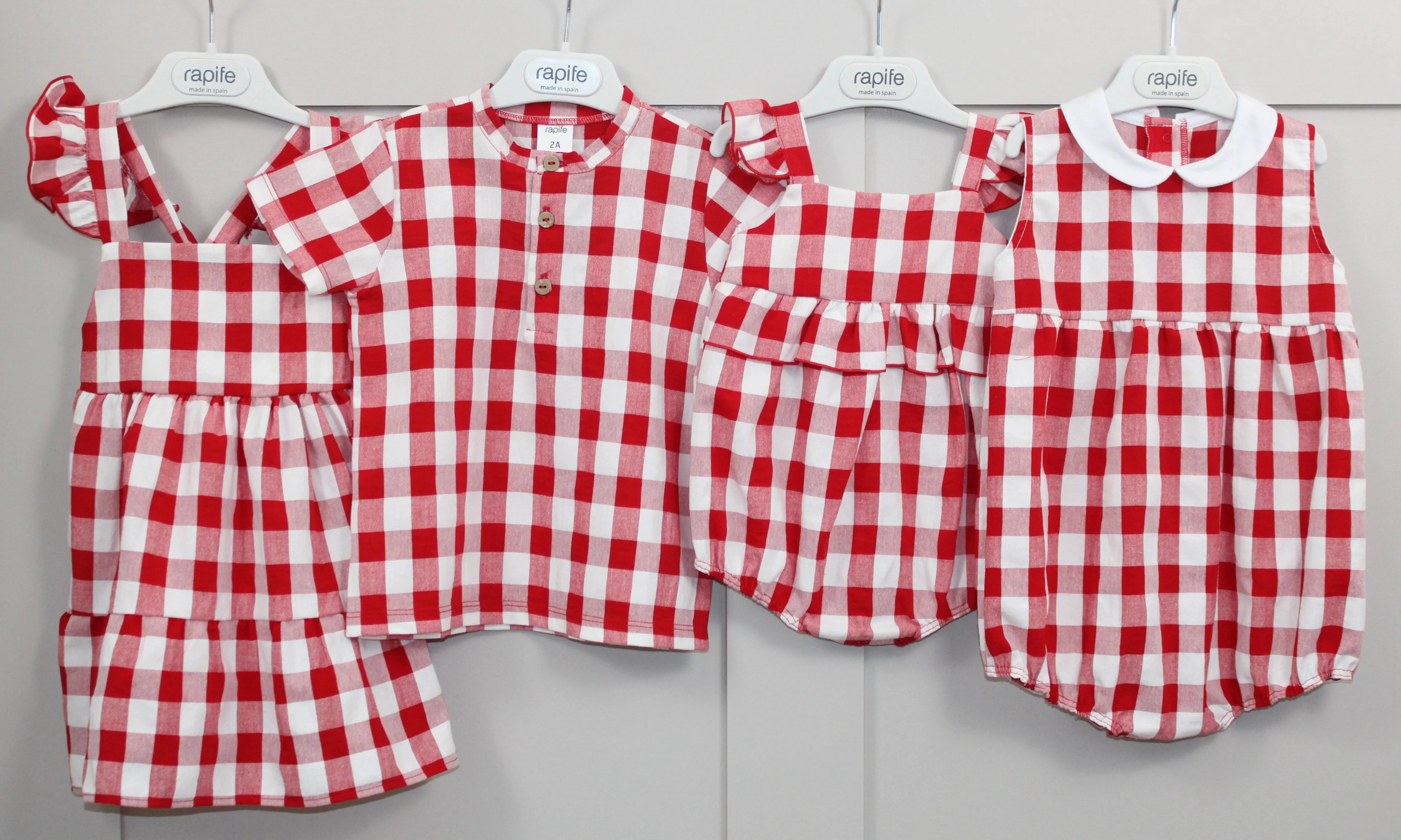 Red Check Collared Romper