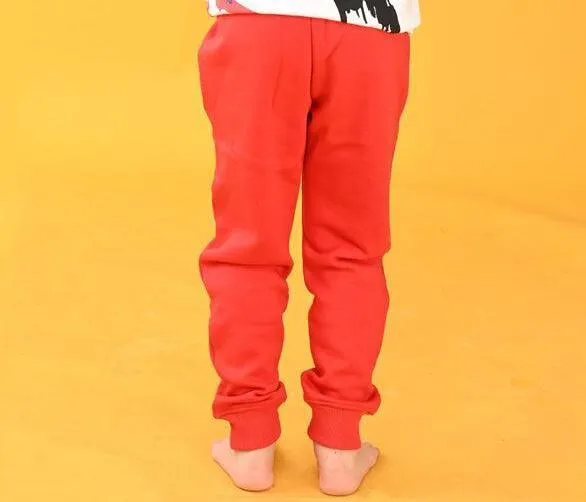 RED FLEECE WARM BOYS JOGGER - RED