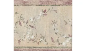 Red Green Cream Floral BT77072B Wallpaper Border