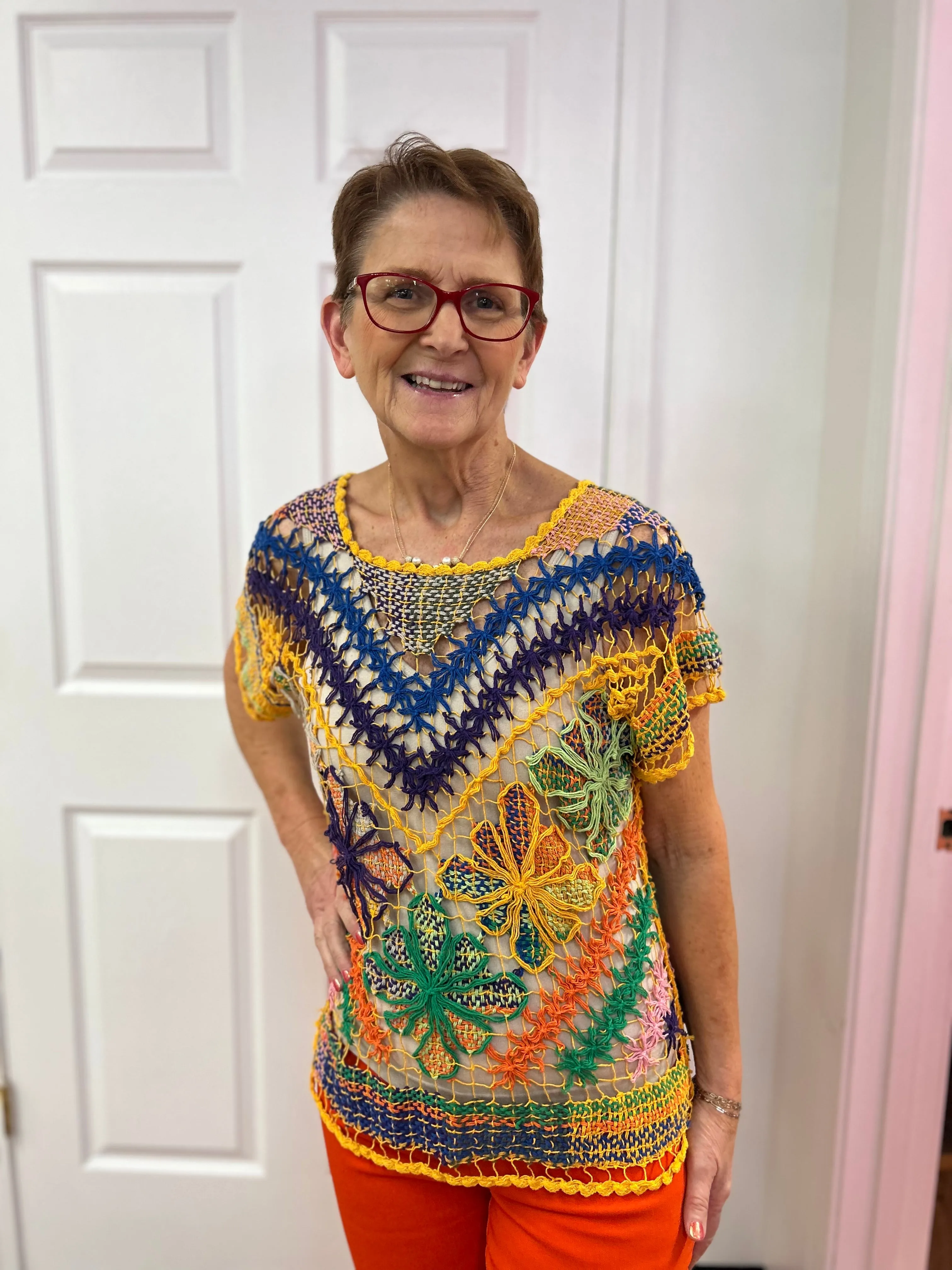 Rejane Short Sleeve Crochet Top