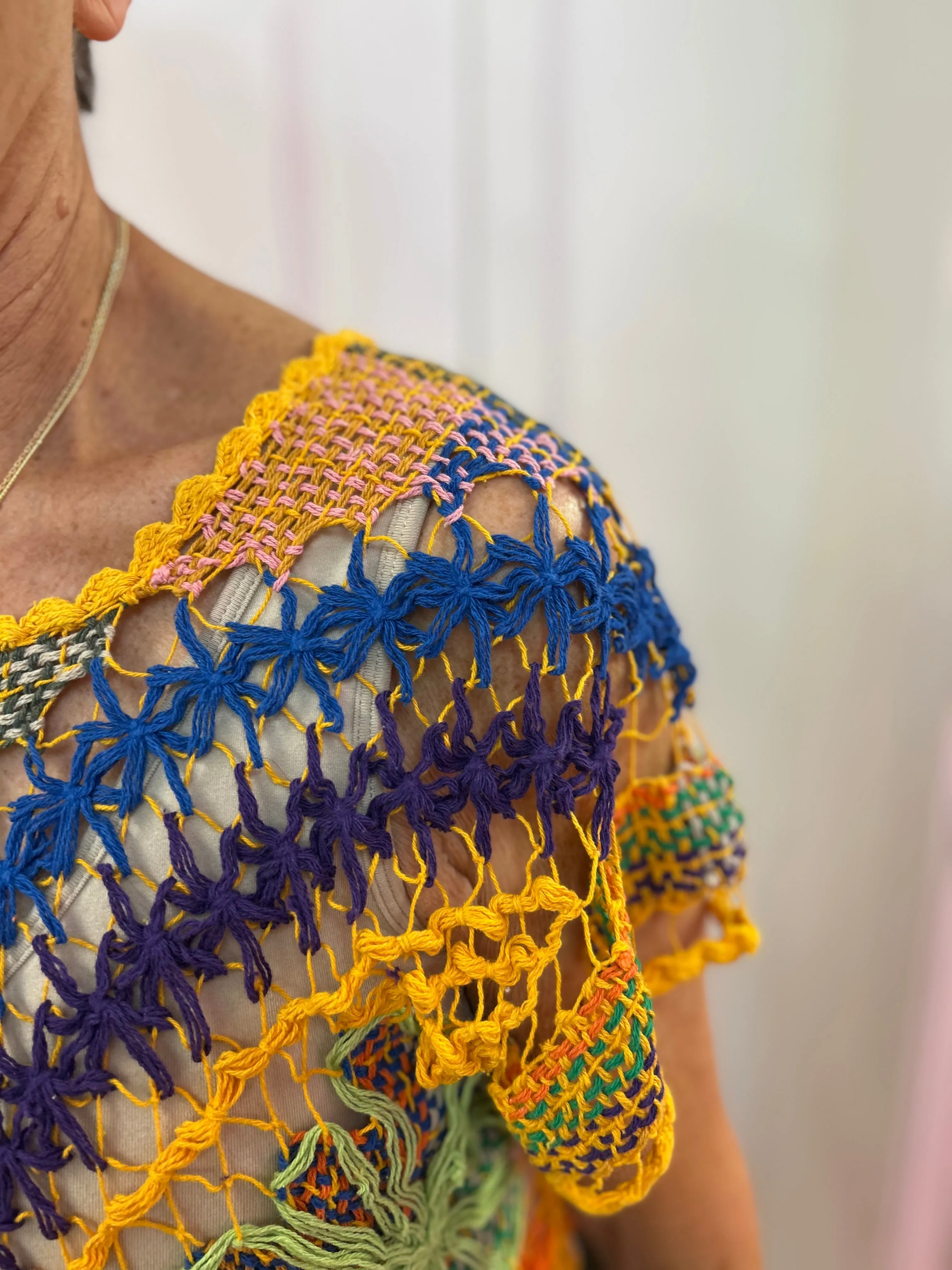 Rejane Short Sleeve Crochet Top