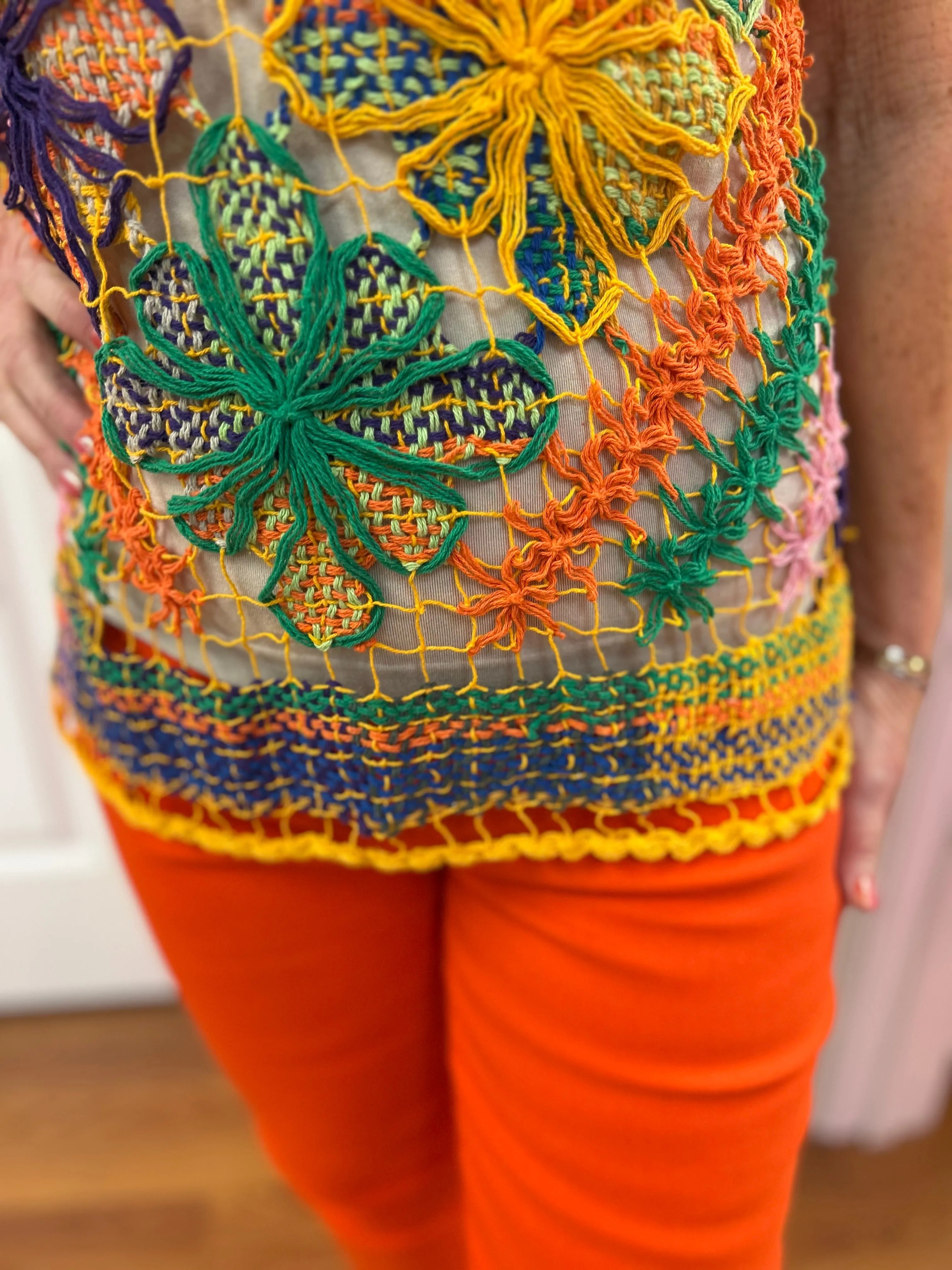 Rejane Short Sleeve Crochet Top