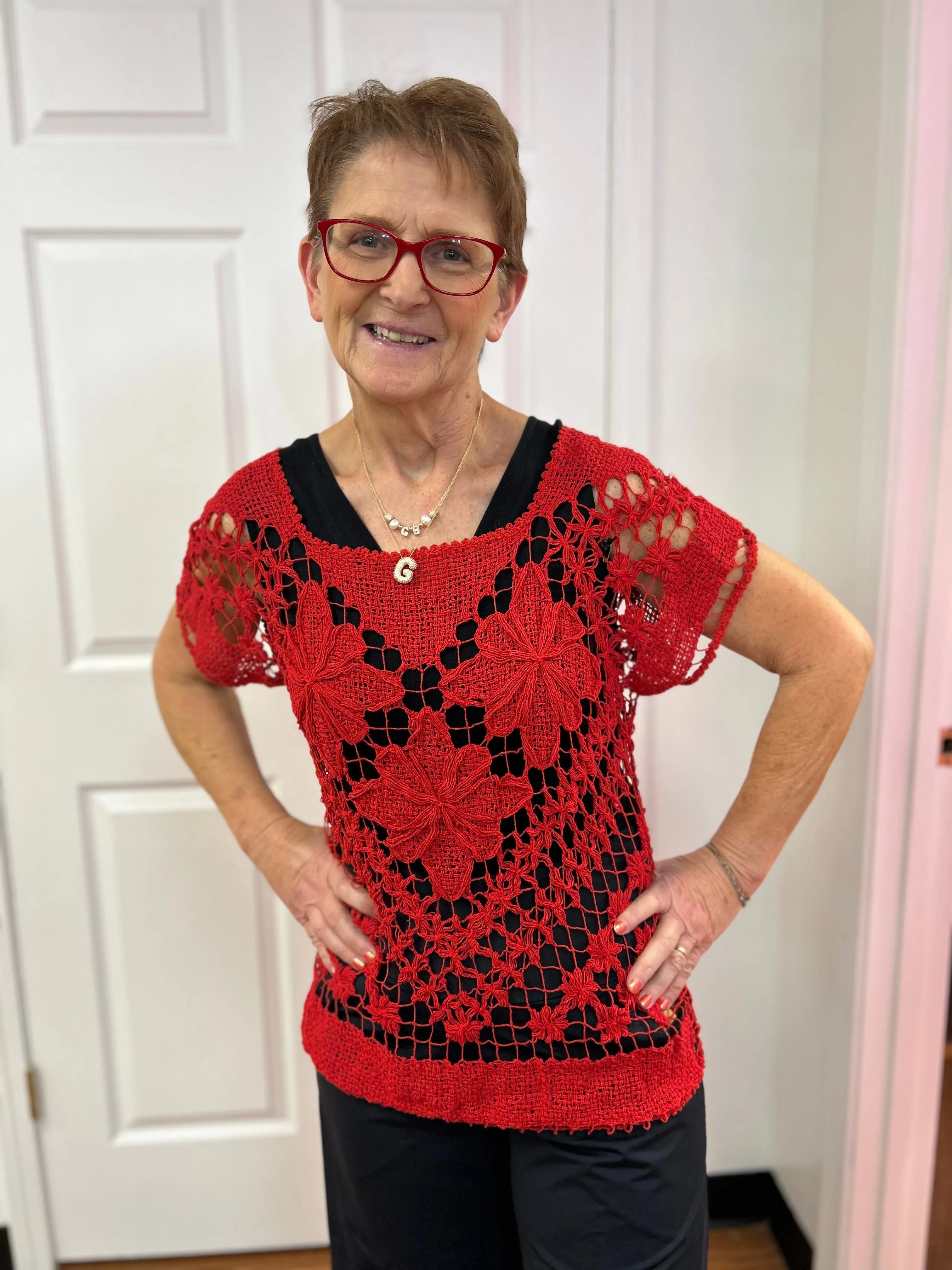Rejane Short Sleeve Crochet Top