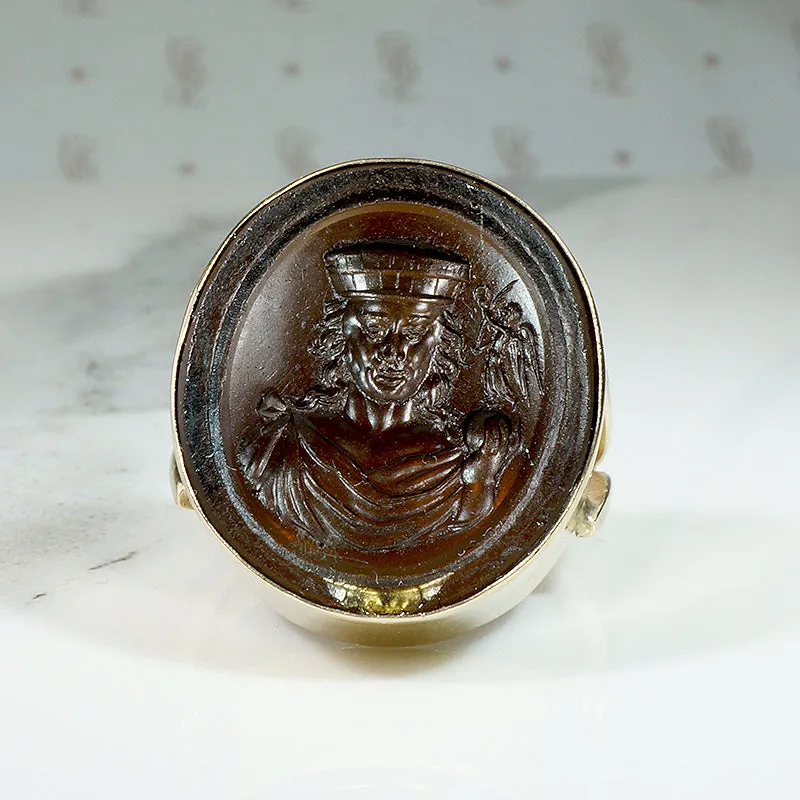 Renaissance Man & Archangel Micheal Intaglio Ring
