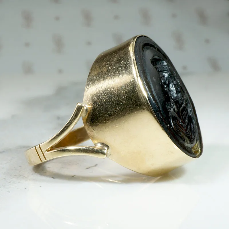 Renaissance Man & Archangel Micheal Intaglio Ring