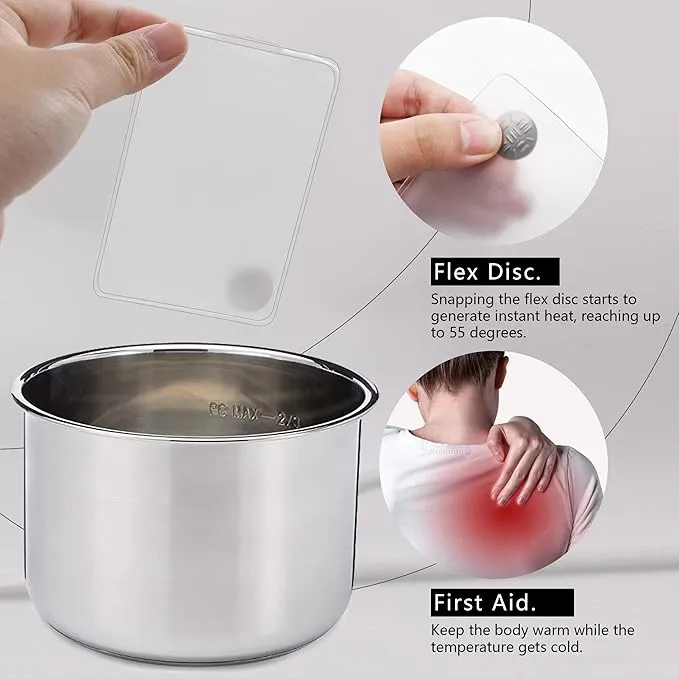 Reusable Pocket Hand Warmers,Reusable Snap Heat Pack, Hand Warmers Click, Hand Warmers Boil Click Heat Pocket Hand Warmer, Pouch Gel Hand Warmers Cute Long Lasting Warmth for Camping, Outdoor,White