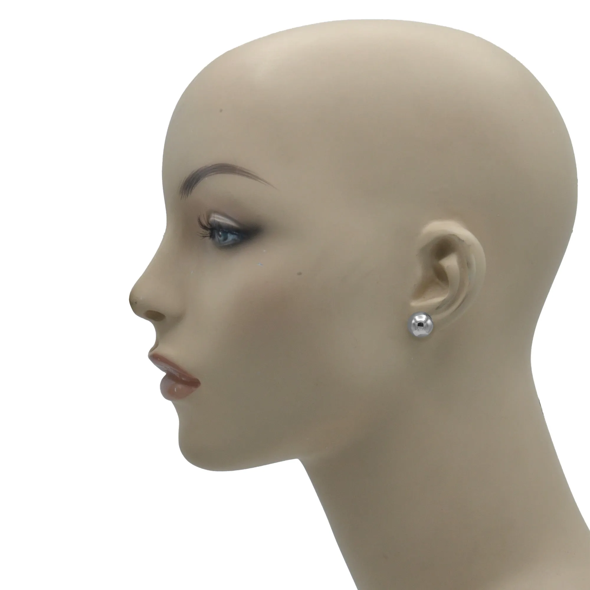 Rhodium 10mm ball stud Earrings# HNE90894-10MMRD(LH5)