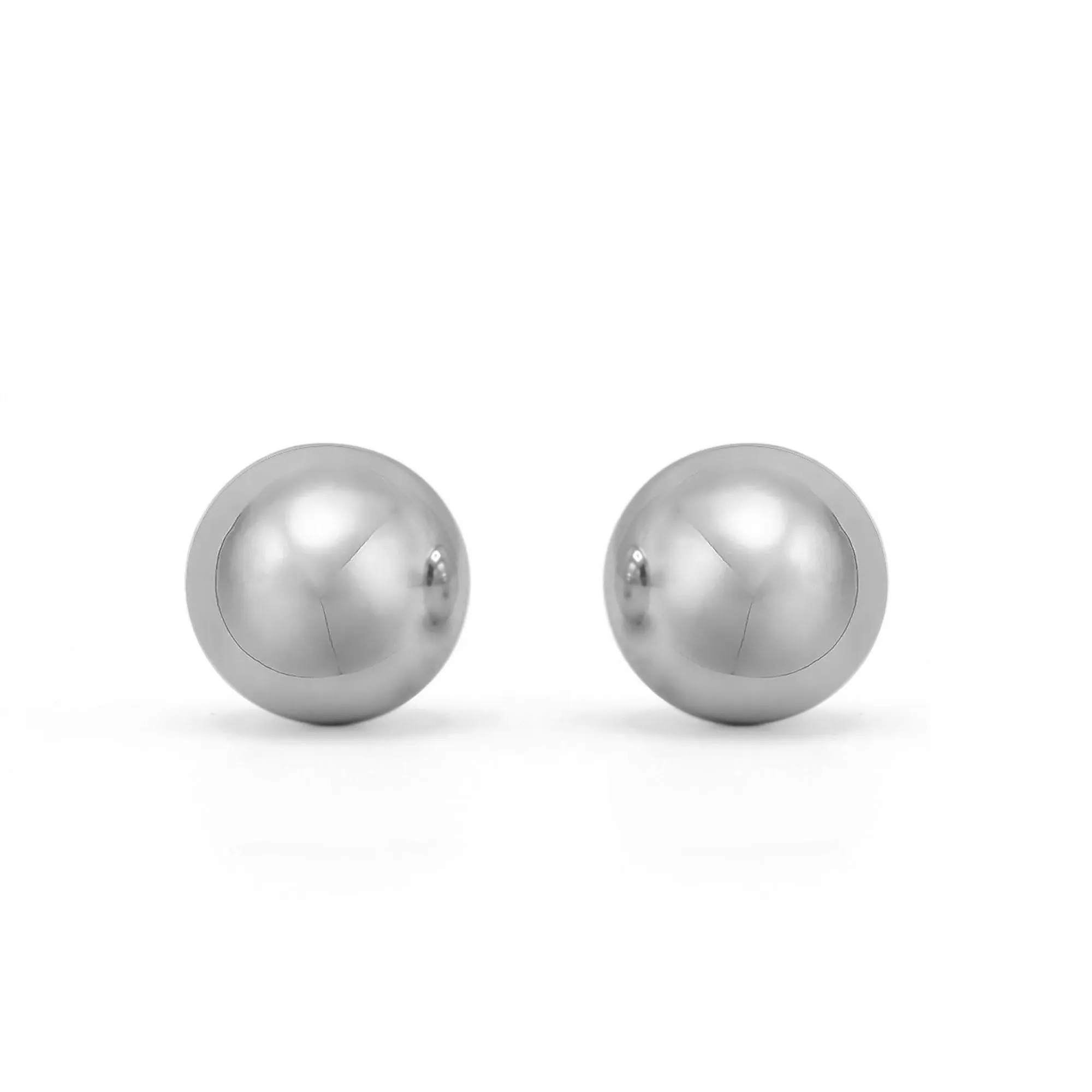 Rhodium 16mm ball stud Earrings# HNE90894-16MMRD(EH1)