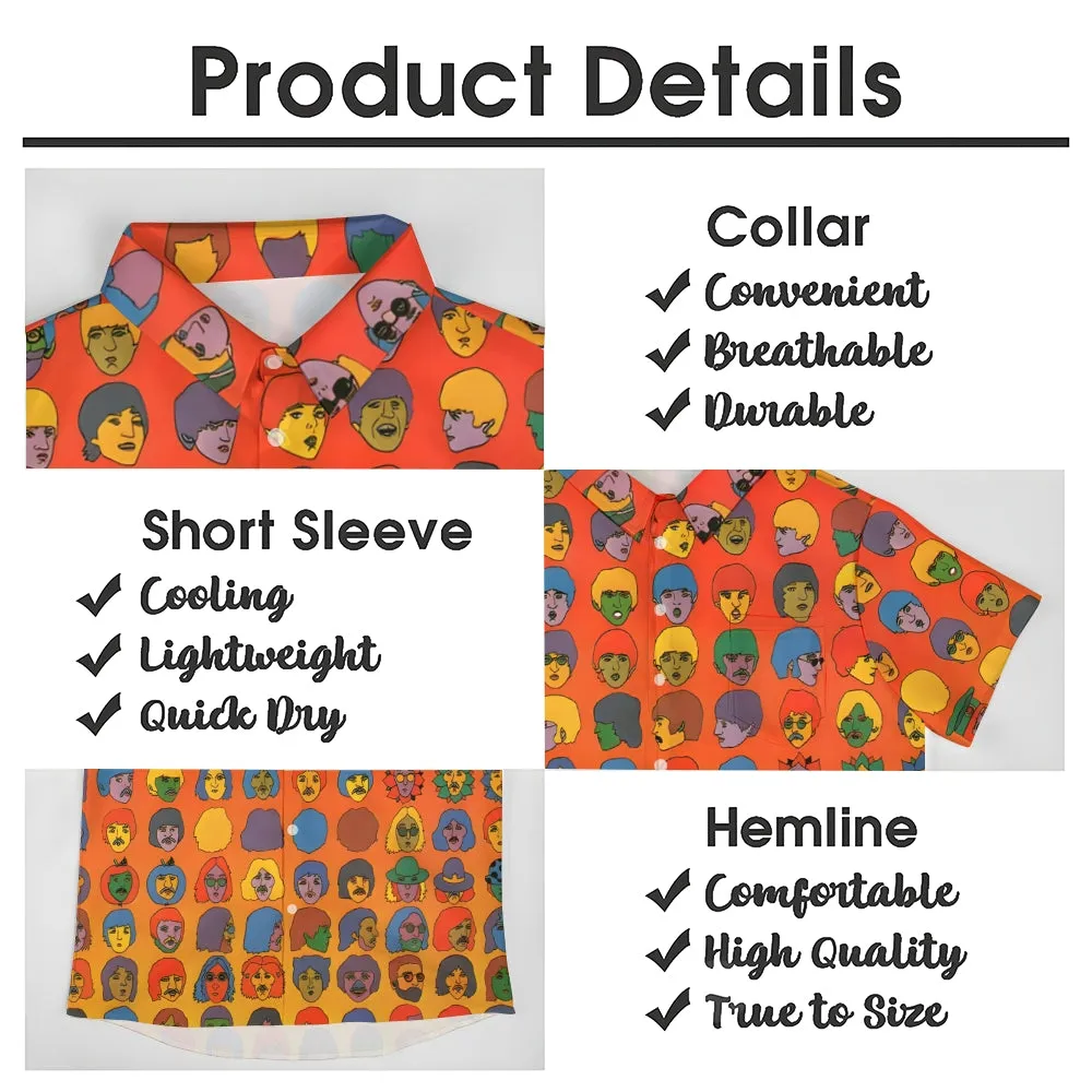 Rock Band Character Print Casual Short Sleeve Shirt 2403000586