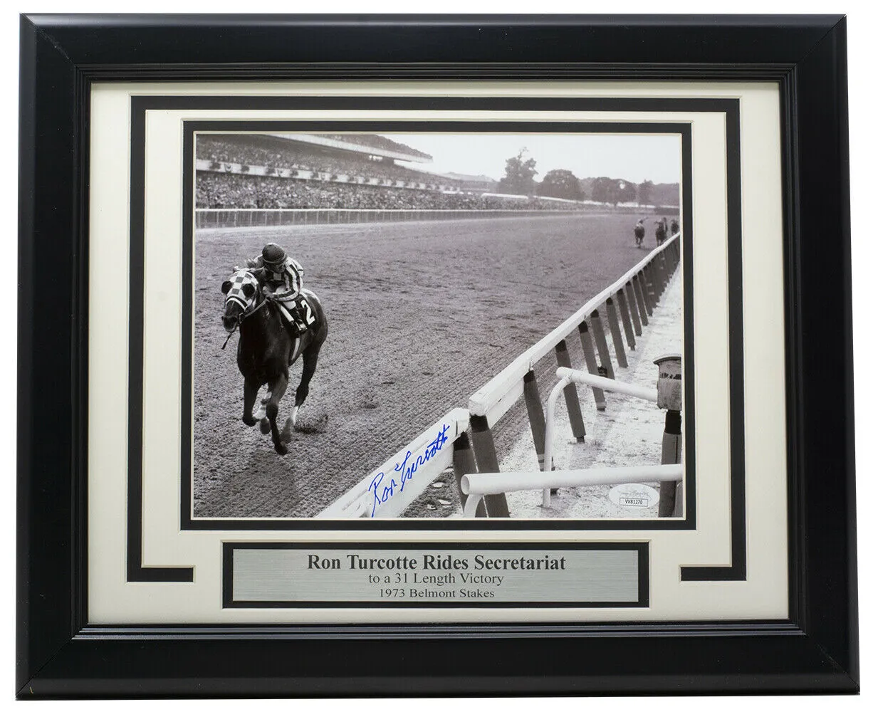 Ron Turcotte Signed Framed 8x10 Belmont Stakes Photo JSA