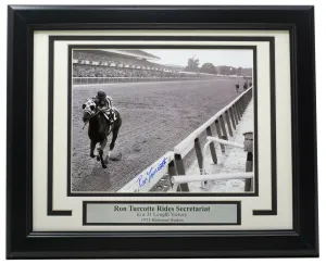 Ron Turcotte Signed Framed 8x10 Belmont Stakes Photo JSA